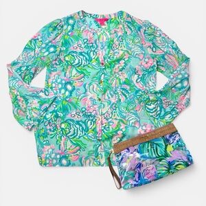 Lilly Pulitzer Bundle Maritza Blue Ibiza Small W/ Free pouch wristlet